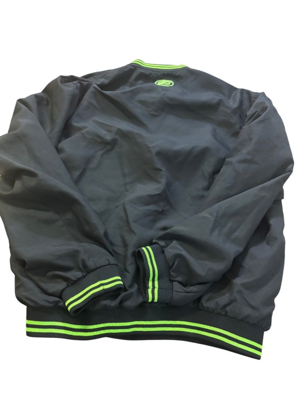 Arcticwear By Arctic Cat M/M Black Bomber Jacket With Neon Green Trim - Made In